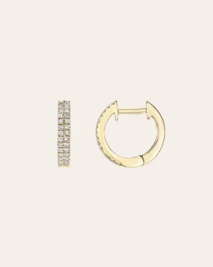 Double Diamond Huggie Earrings