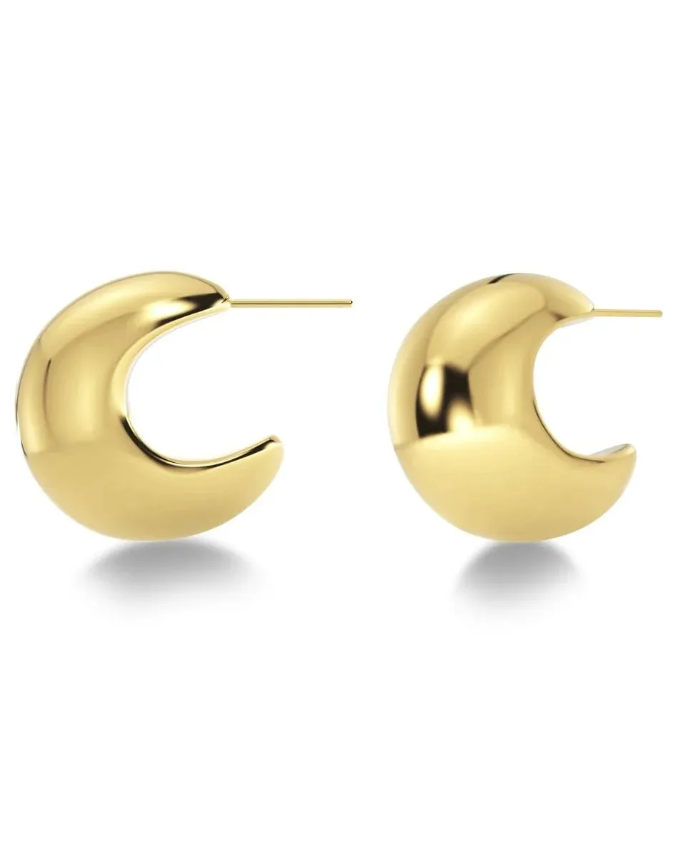 EDBLAD BOLD CREOLE EARRINGS - GOLD