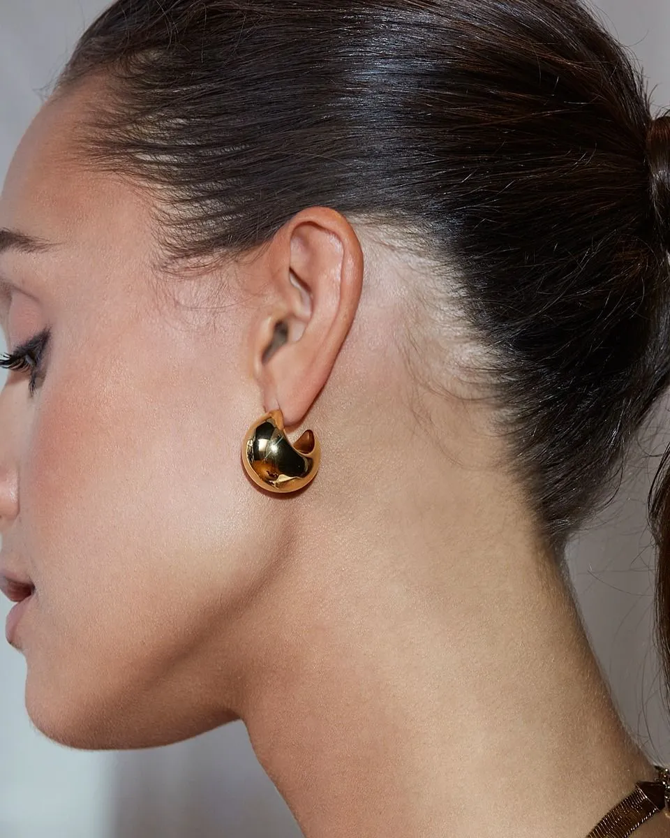 EDBLAD BOLD CREOLE EARRINGS - GOLD