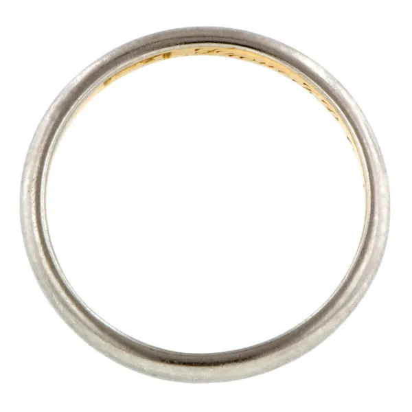 Edwardian Wedding Band Ring, Platinum and Gold "1917", Size 6