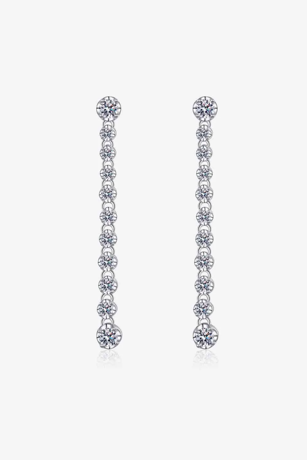 Elegant 1.18 Carat Moissanite Long Earrings in 925 Sterling Silver