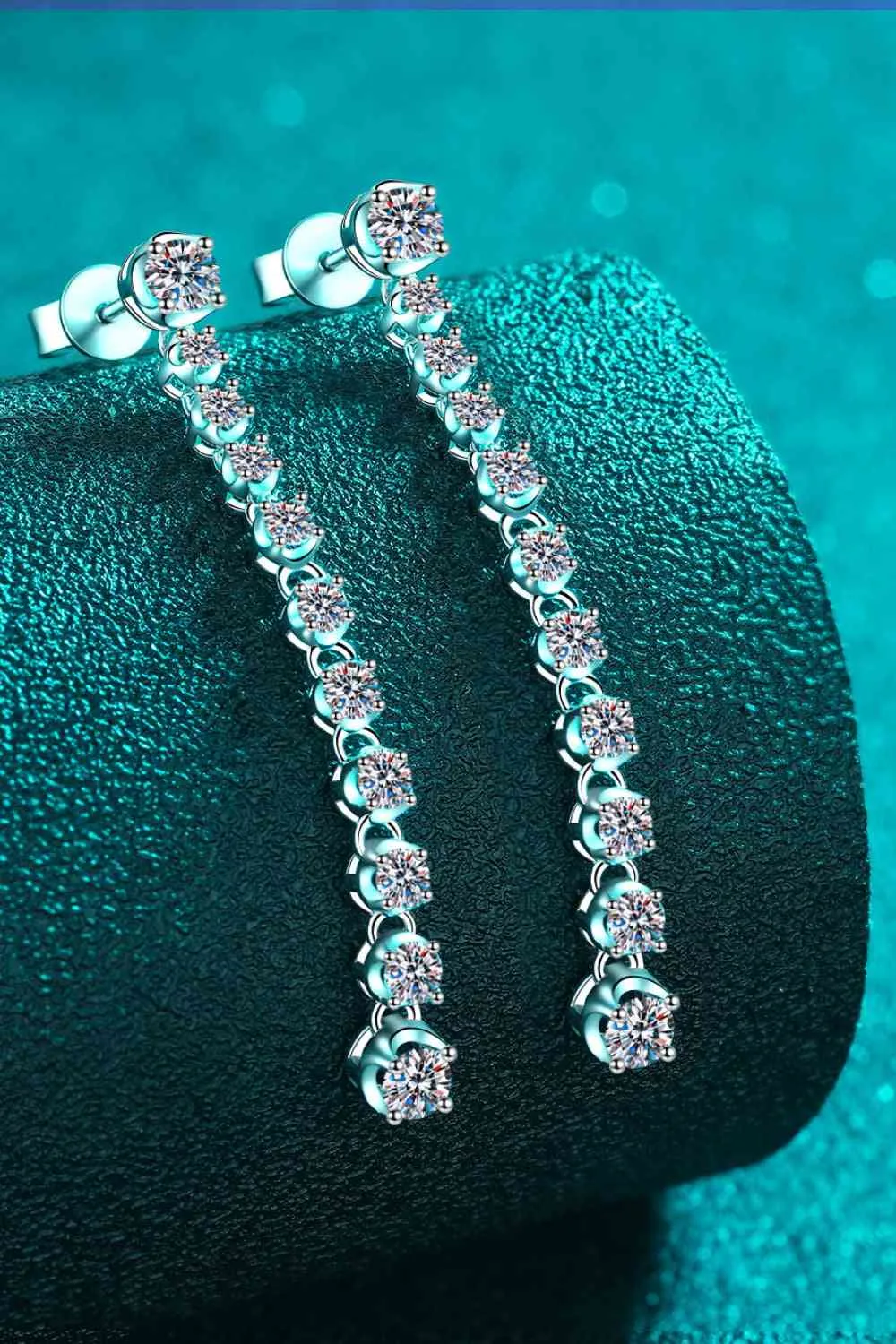 Elegant 1.18 Carat Moissanite Long Earrings in 925 Sterling Silver