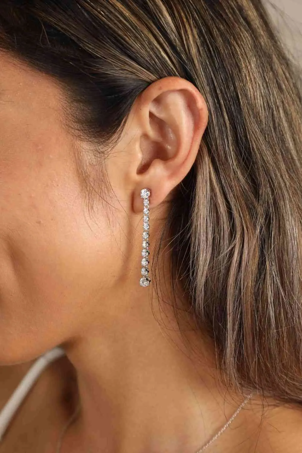 Elegant 1.18 Carat Moissanite Long Earrings in 925 Sterling Silver