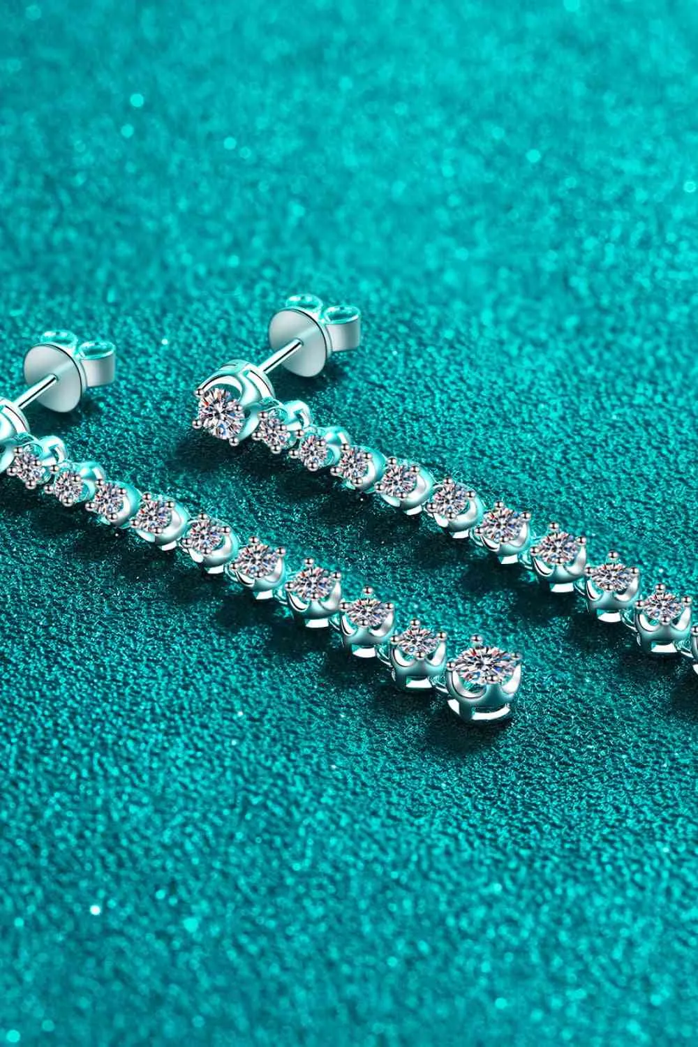 Elegant 1.18 Carat Moissanite Long Earrings in 925 Sterling Silver