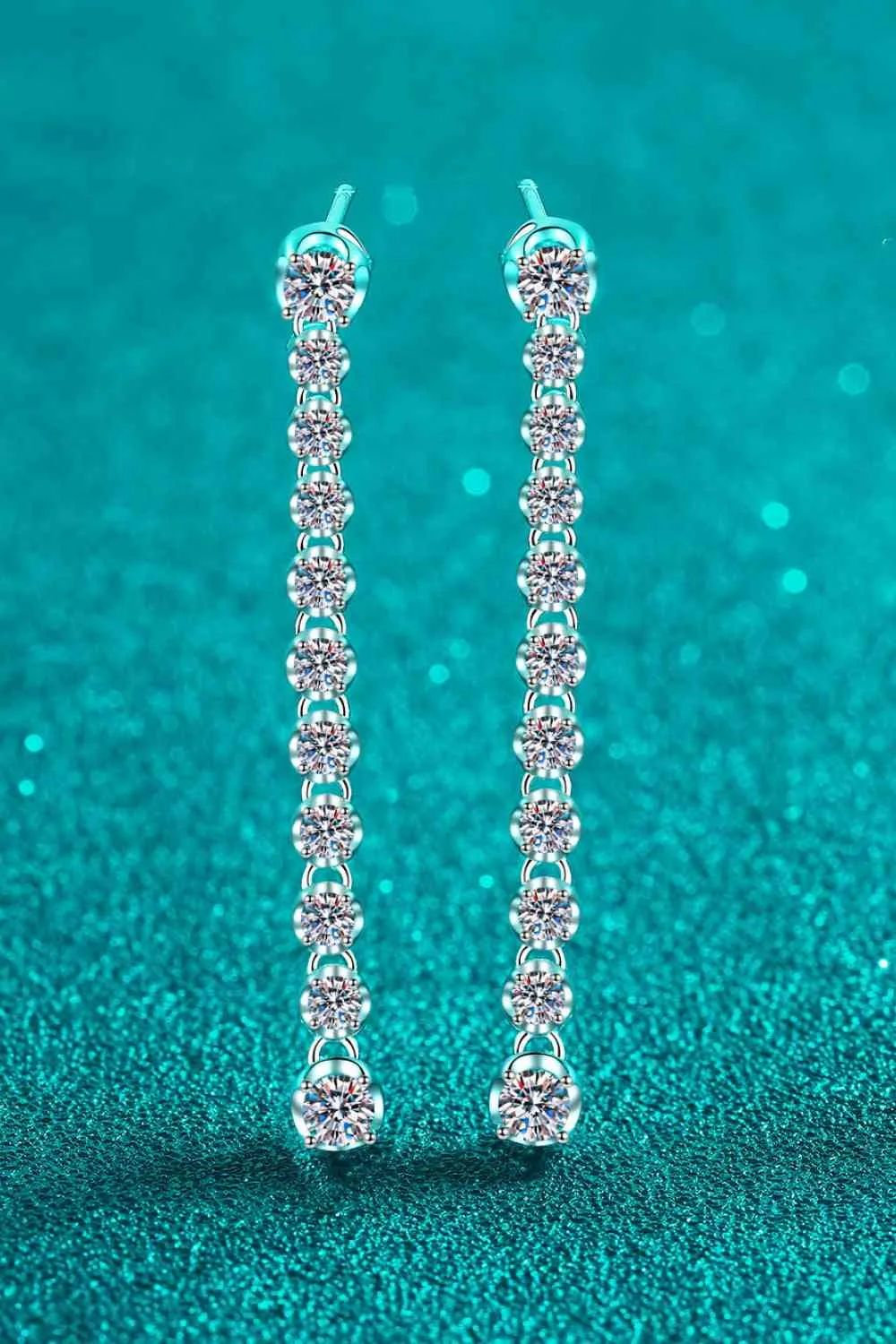 Elegant 1.18 Carat Moissanite Long Earrings in 925 Sterling Silver