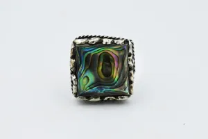 Elegant Abalone Square Ring