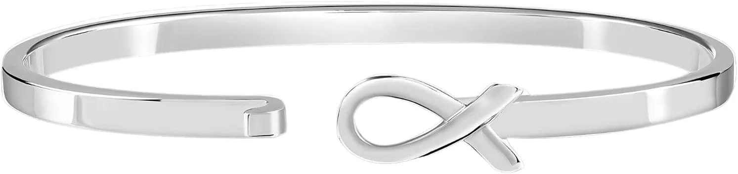 Elegant Cancer Awareness Ribbon Bracelets - Cancer Survivor Bangle Bracelets - Awareness Jewelry