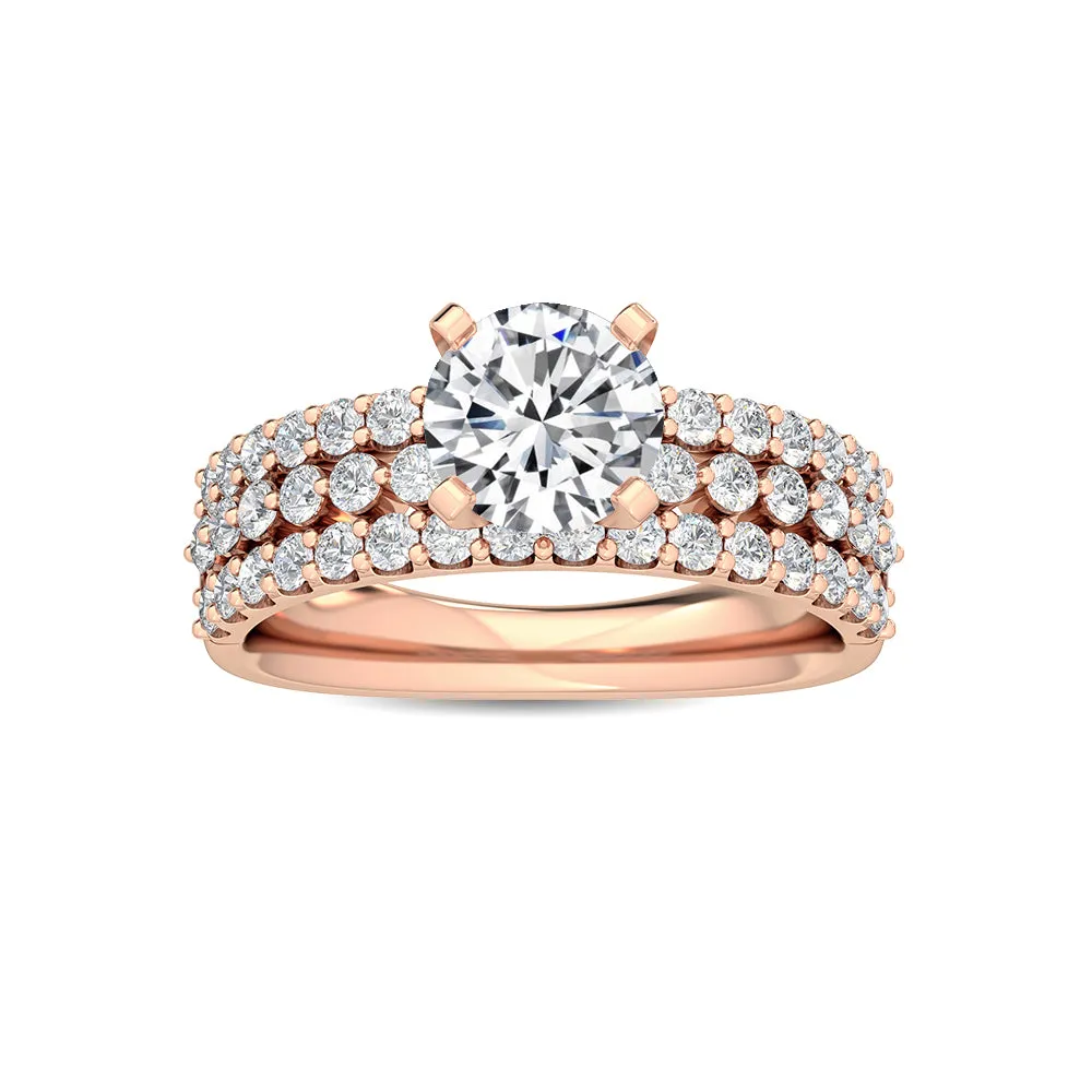 Elegant Gold Double Band Diamond Gold Ring