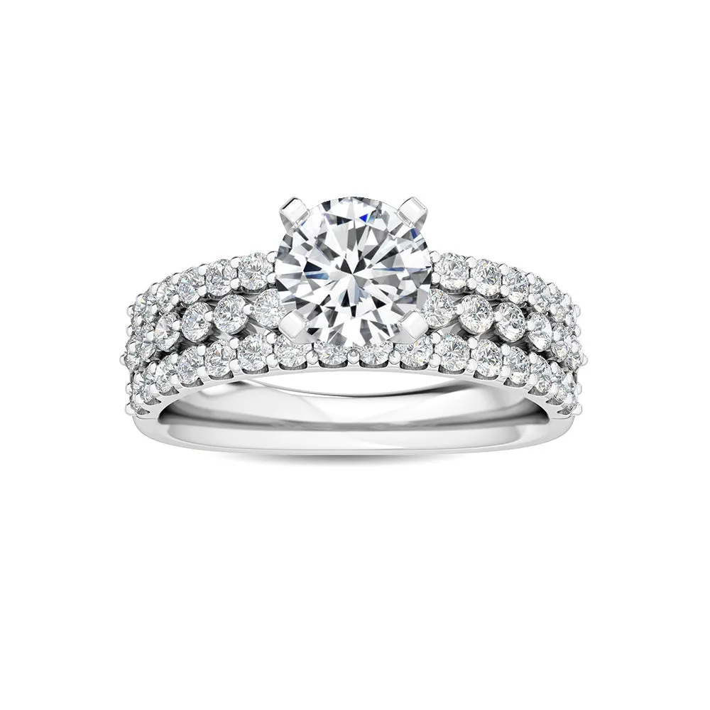 Elegant Gold Double Band Diamond Gold Ring