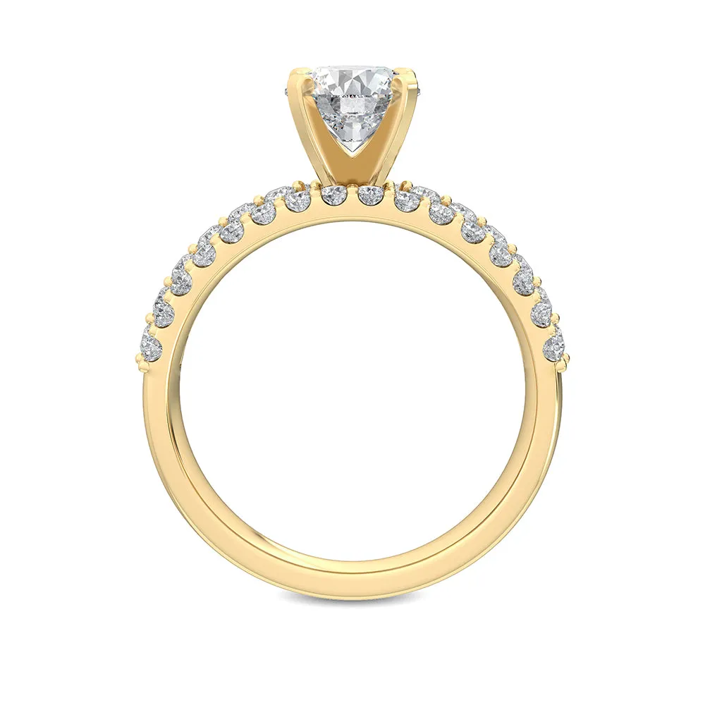 Elegant Gold Double Band Diamond Gold Ring