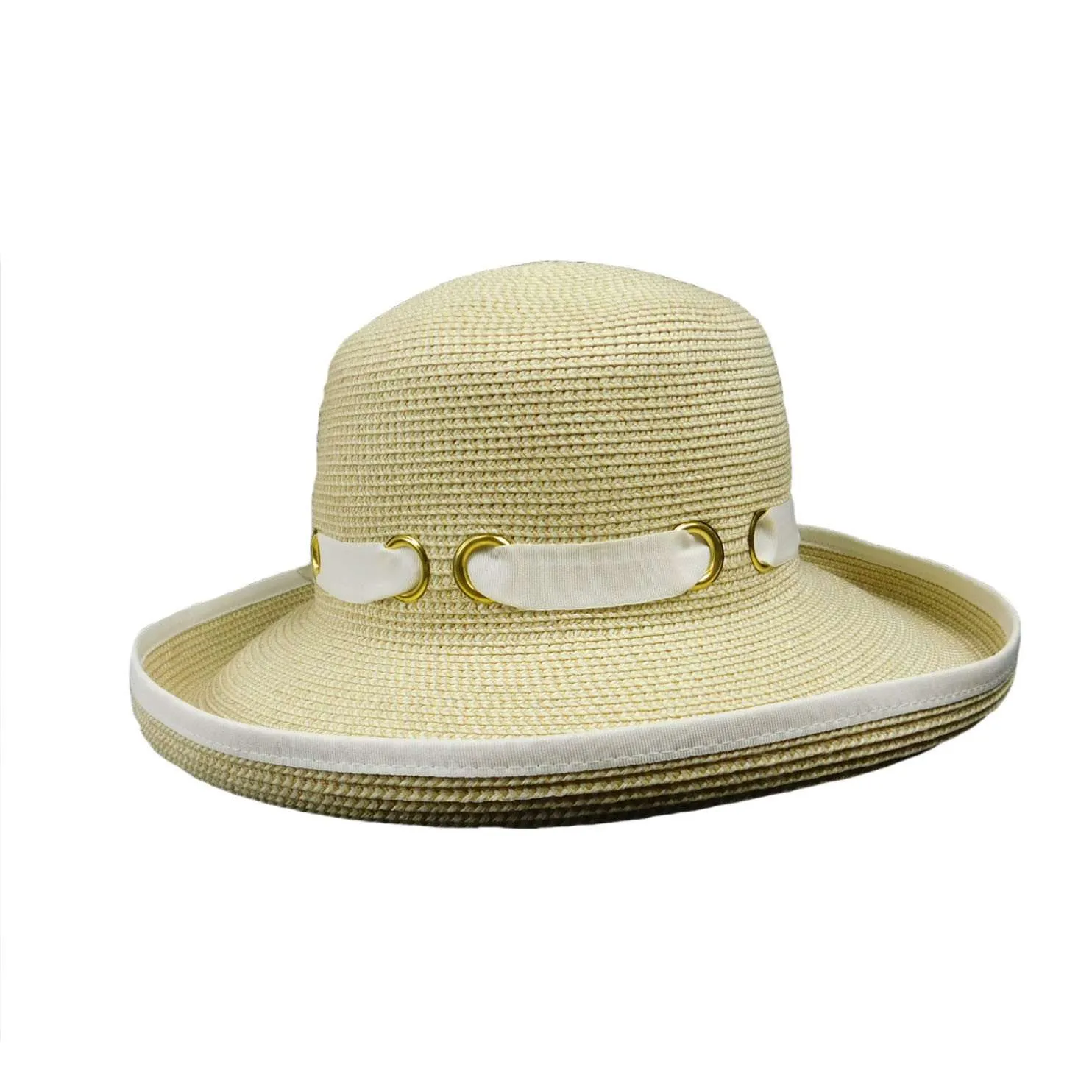 Elegant Kettle Brim with Looped Ribbon Band