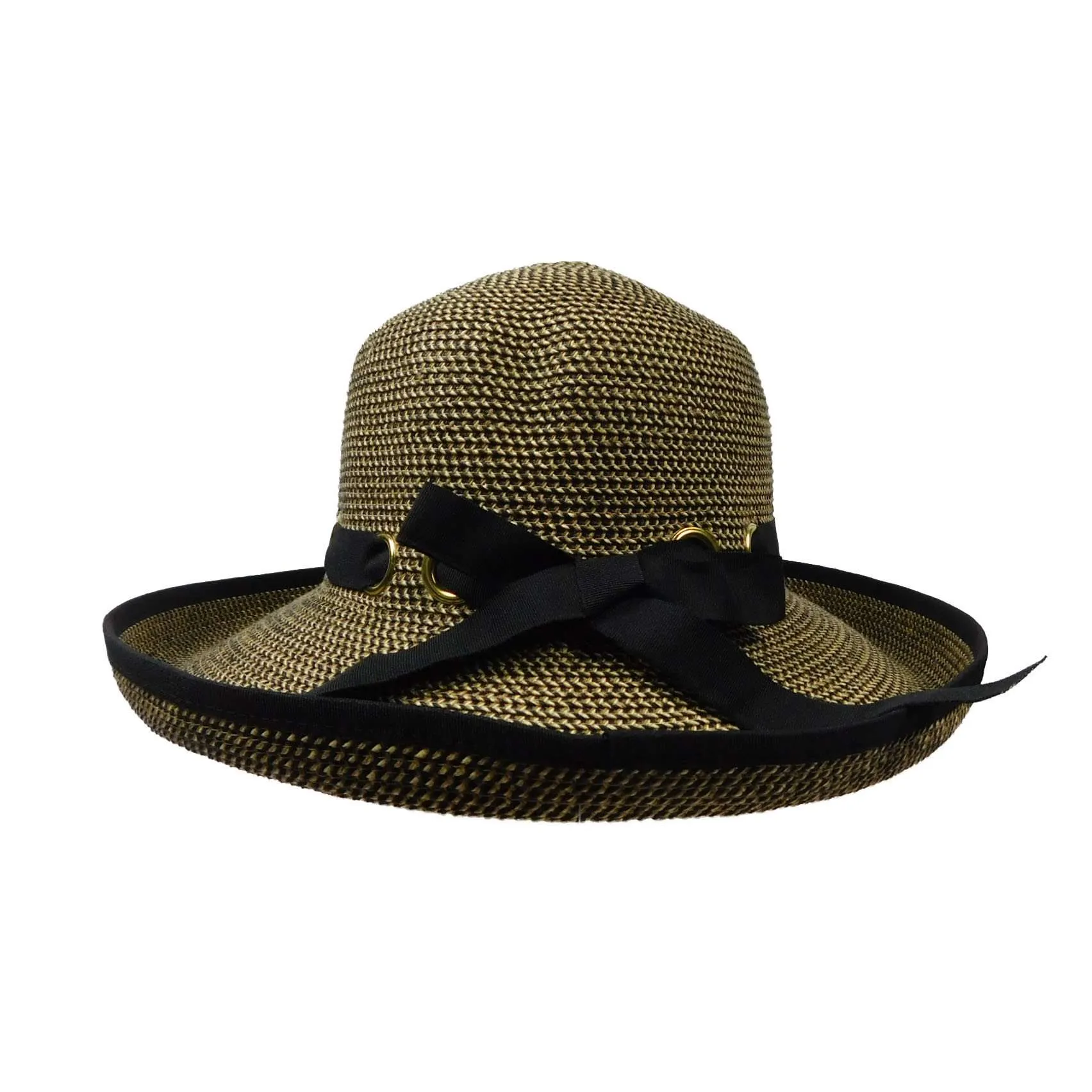 Elegant Kettle Brim with Looped Ribbon Band
