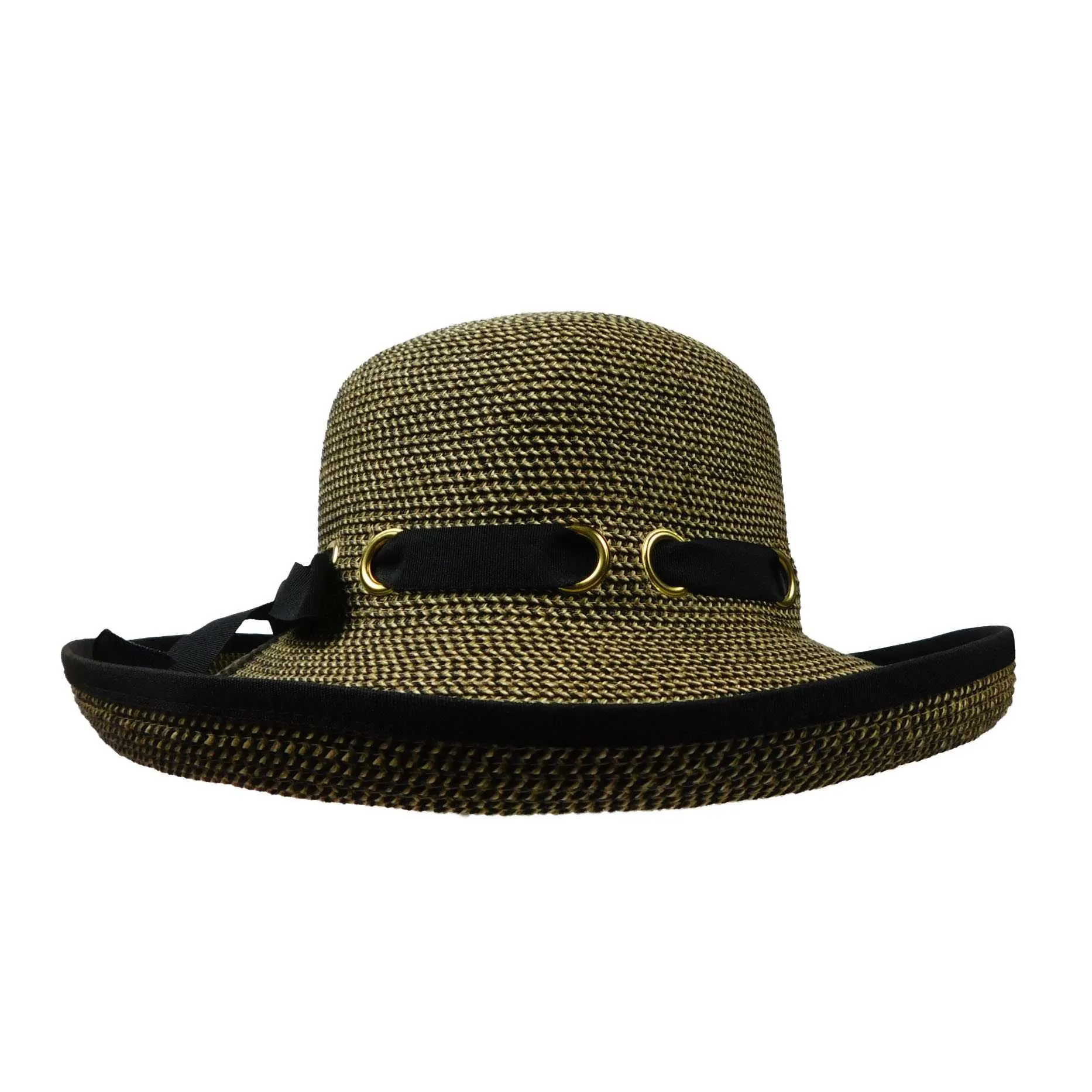 Elegant Kettle Brim with Looped Ribbon Band