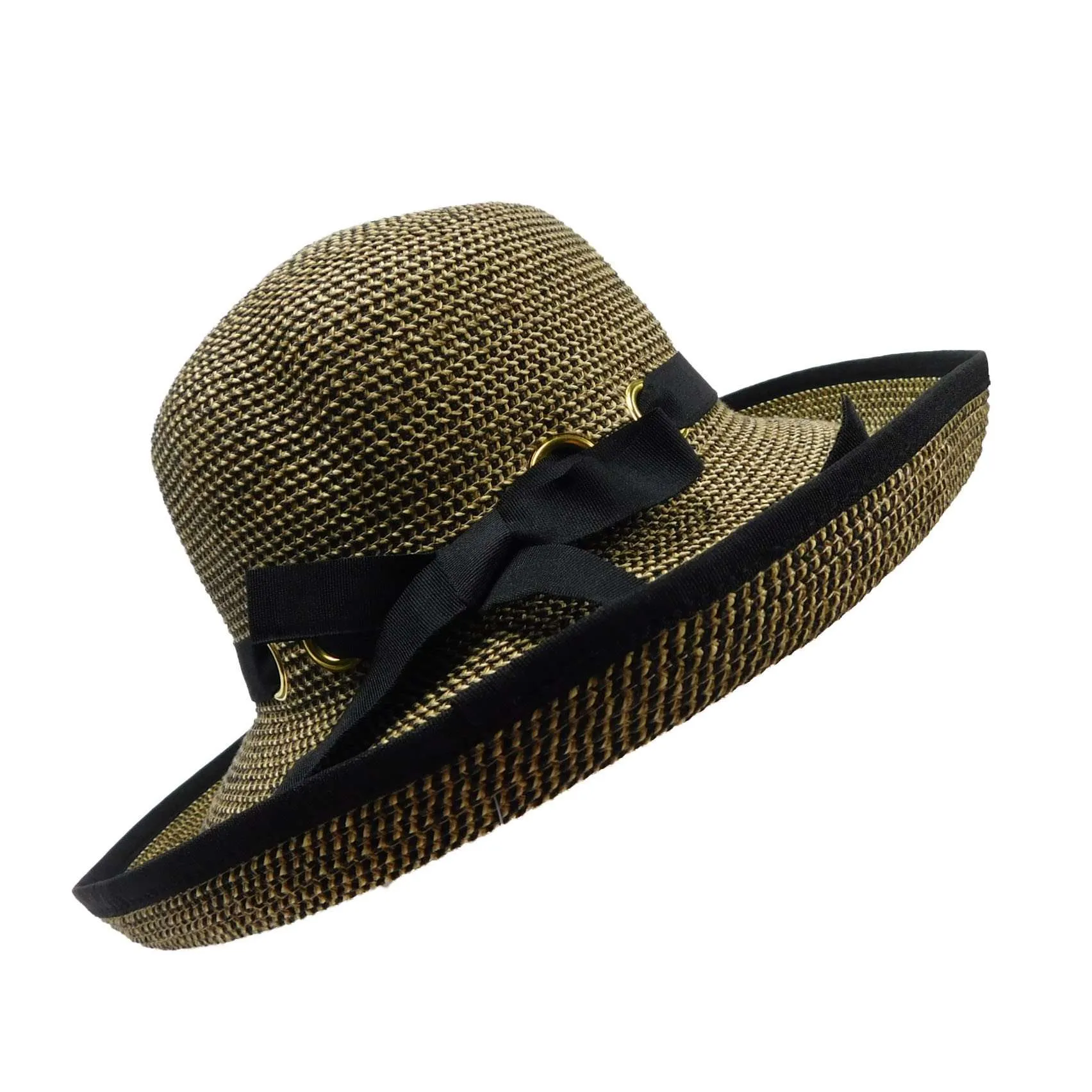 Elegant Kettle Brim with Looped Ribbon Band