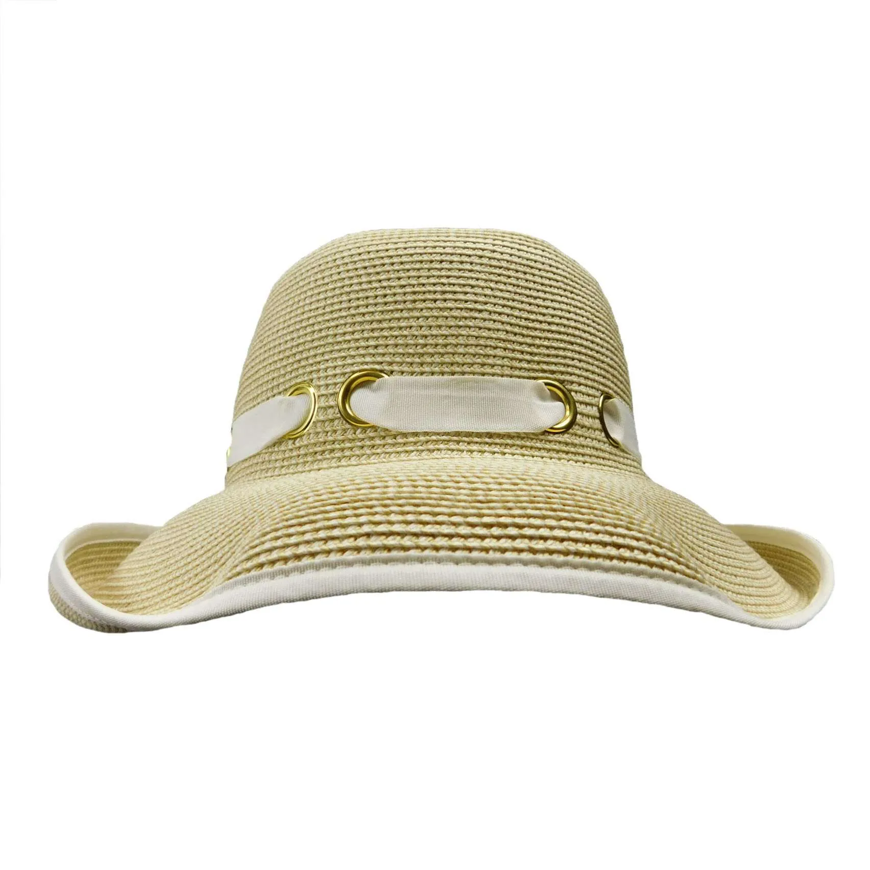 Elegant Kettle Brim with Looped Ribbon Band
