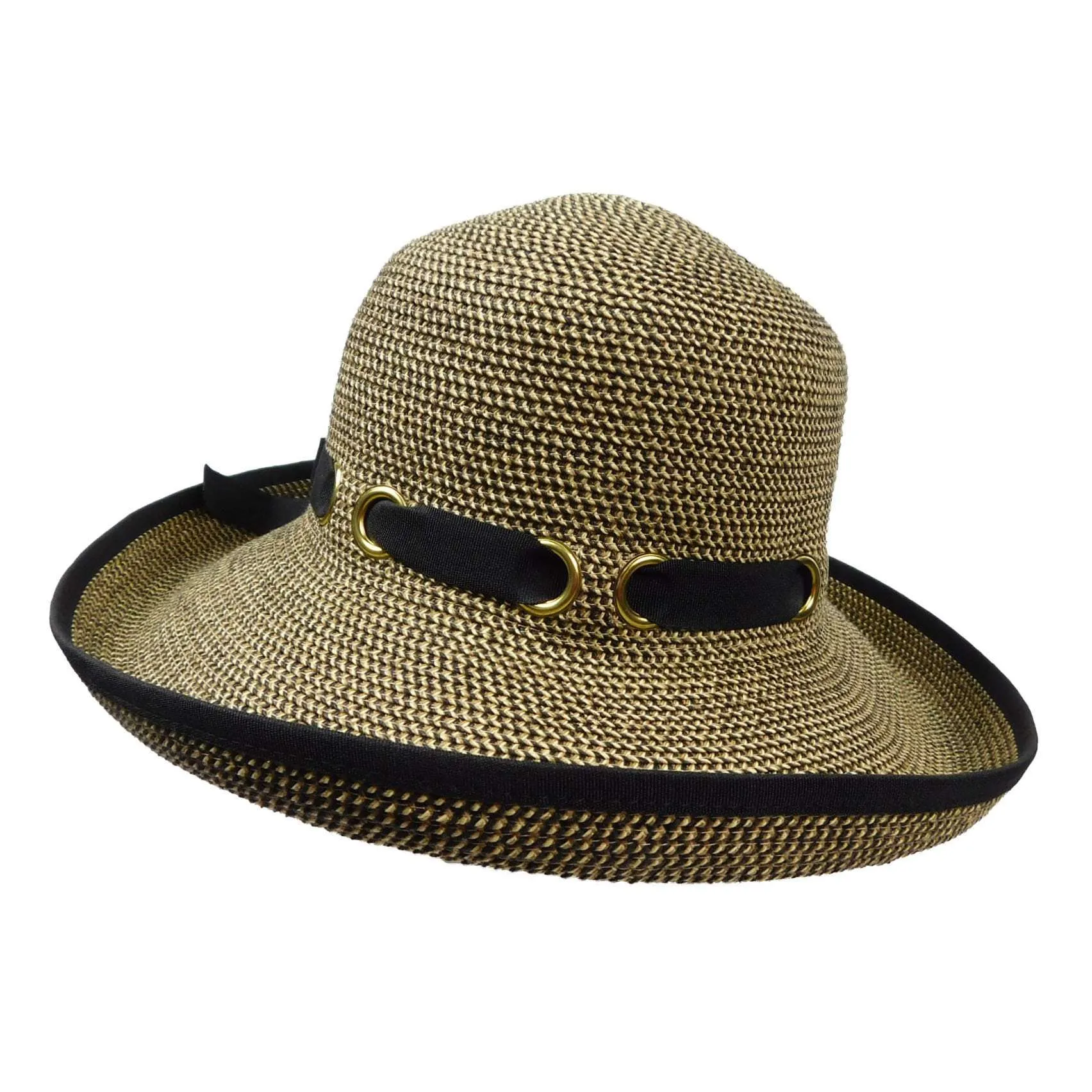 Elegant Kettle Brim with Looped Ribbon Band