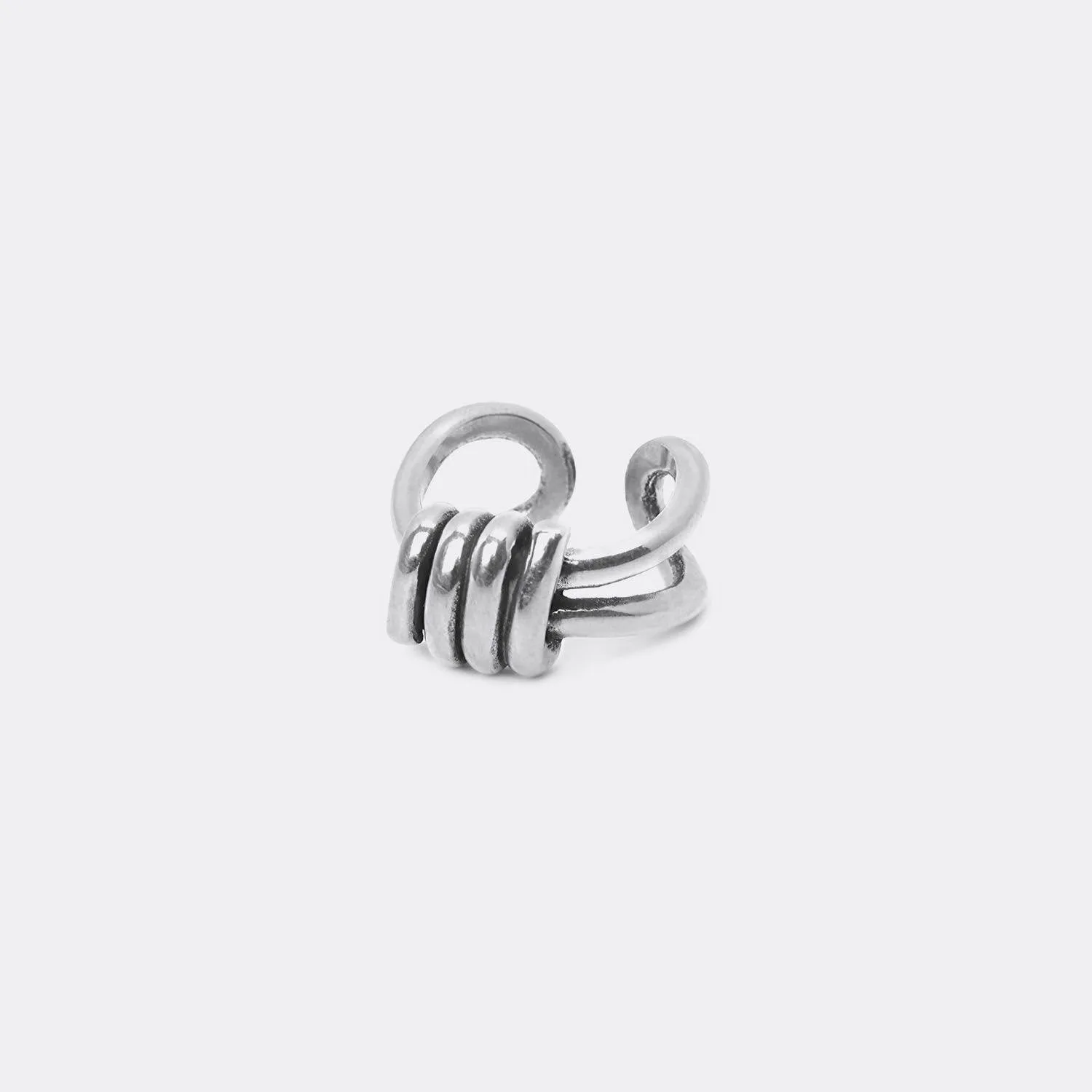 Elegant Knot Loop Rings | French Antic Silver Patina Collection