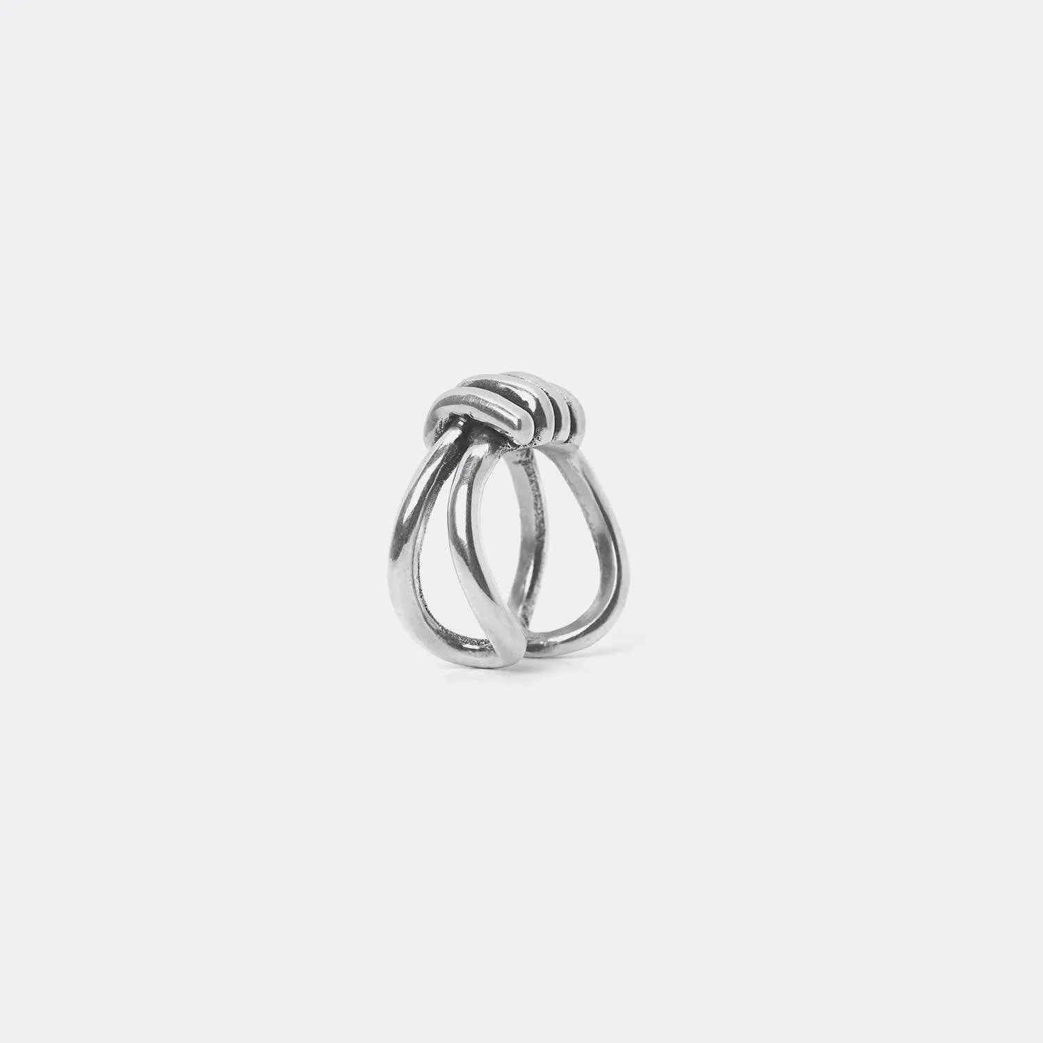 Elegant Knot Loop Rings | French Antic Silver Patina Collection