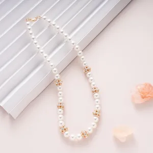 Elegant Necklace for Women with Micro-Inlaid Diamonds - Perfect Gifts for Women, Versatile Choker Necklace for Women, Matching Pearl Earrings, Pearl Necklaces for Women