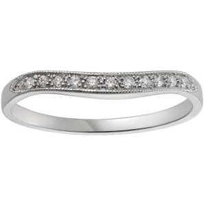 Elegant Shaped Diamond Wedding Ring in White Gold