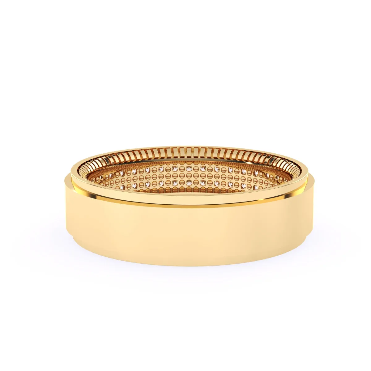 Elegant Two Row Round Diamond Wedding Band