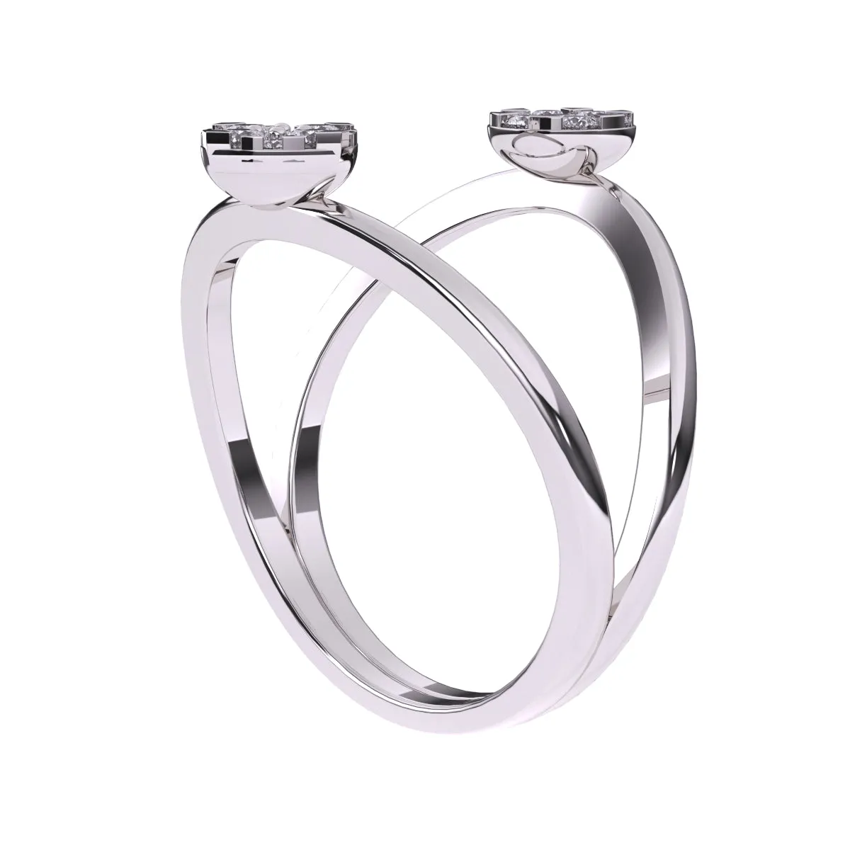 Elegant Two Tone Guard Wrap Wedding Ring