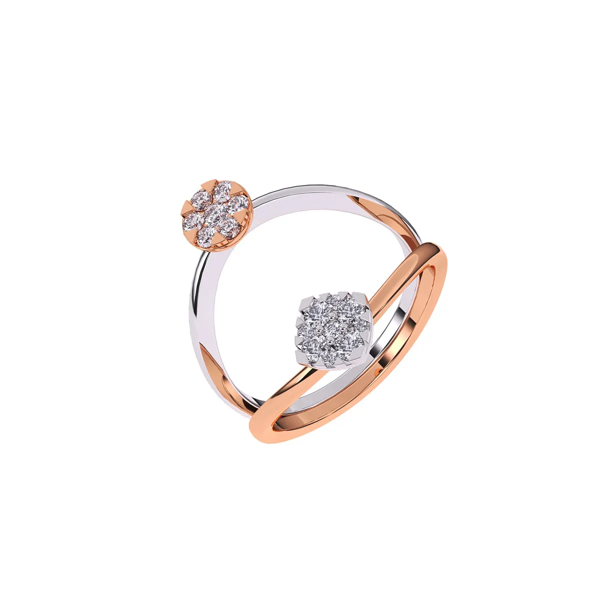 Elegant Two Tone Guard Wrap Wedding Ring