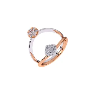 Elegant Two Tone Guard Wrap Wedding Ring