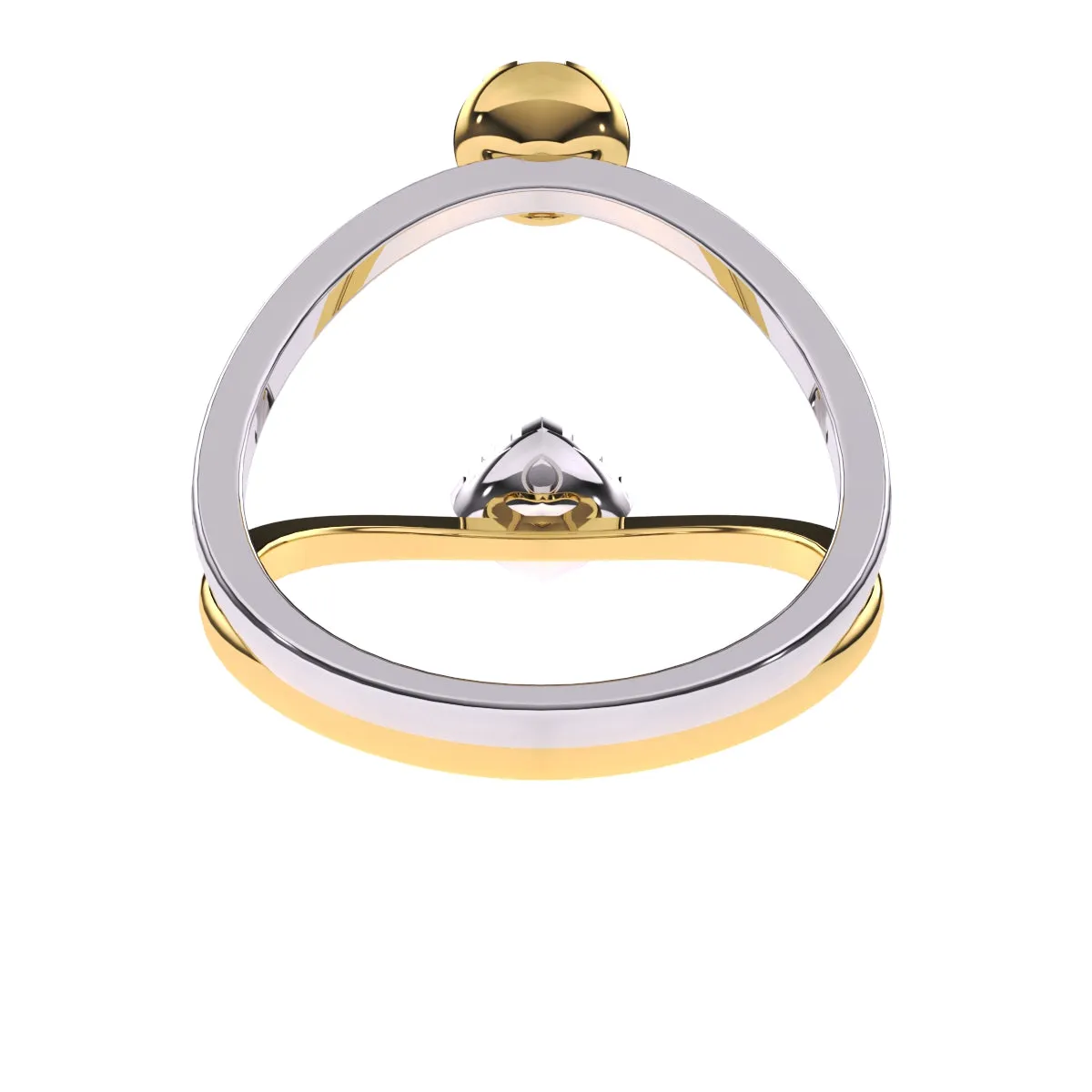 Elegant Two Tone Guard Wrap Wedding Ring
