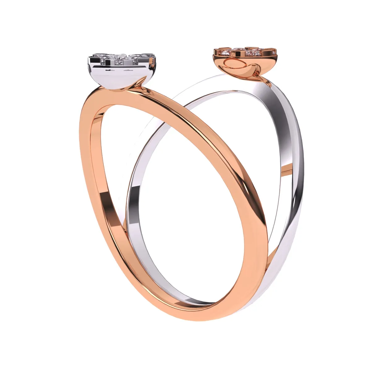 Elegant Two Tone Guard Wrap Wedding Ring