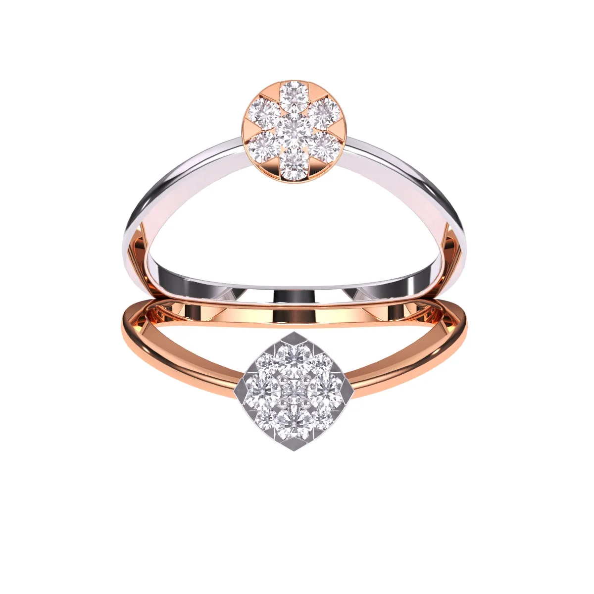 Elegant Two Tone Guard Wrap Wedding Ring