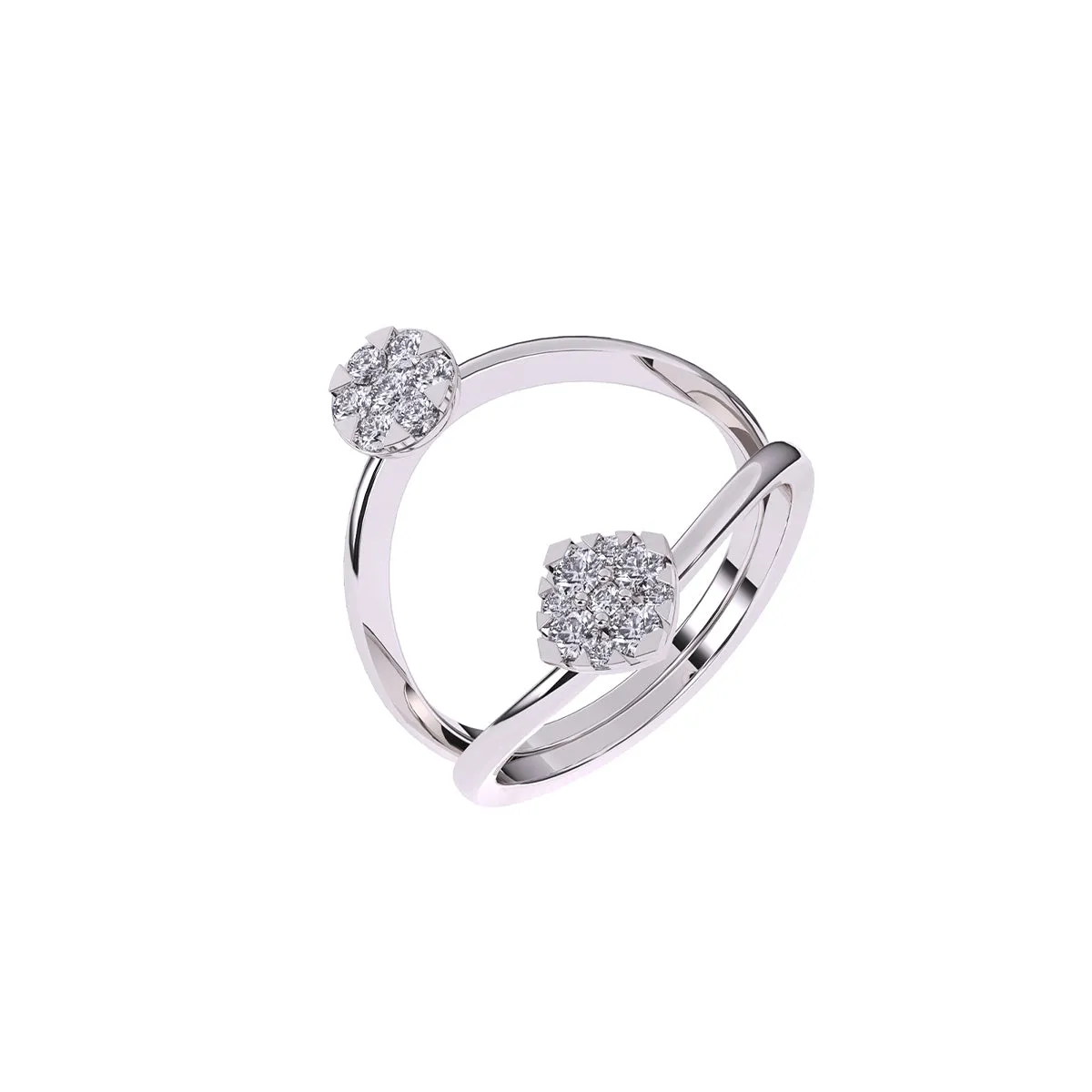 Elegant Two Tone Guard Wrap Wedding Ring
