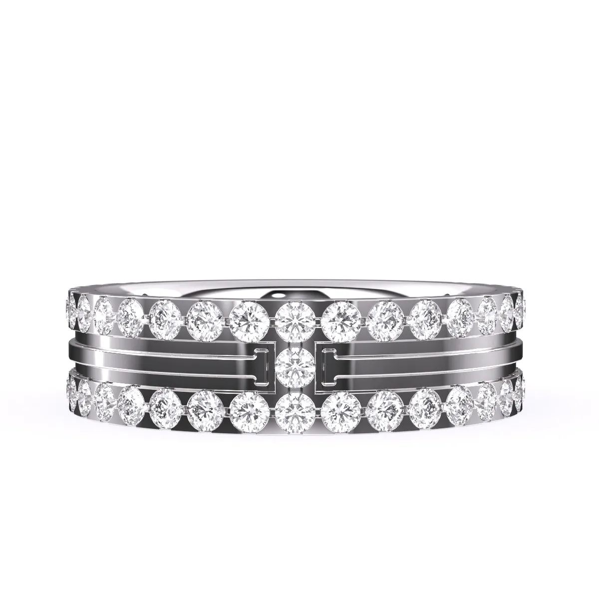 Elegant Two Tone Lab Grown Diamond Band