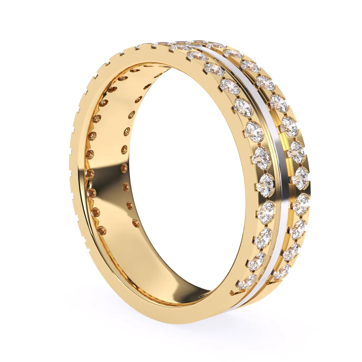 Elegant Two Tone Lab Grown Diamond Band