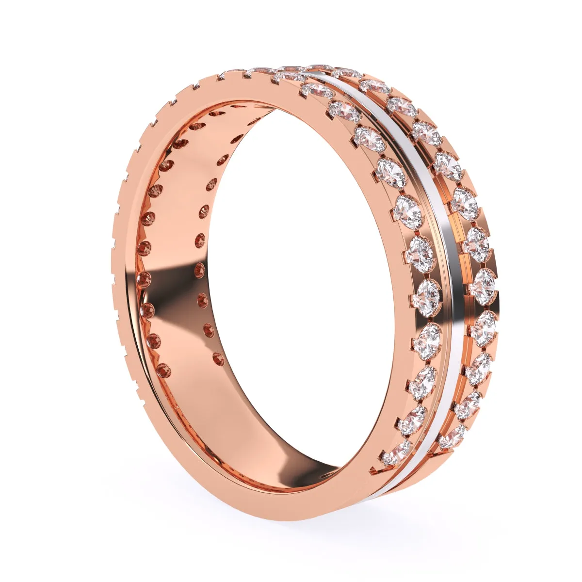 Elegant Two Tone Lab Grown Diamond Band