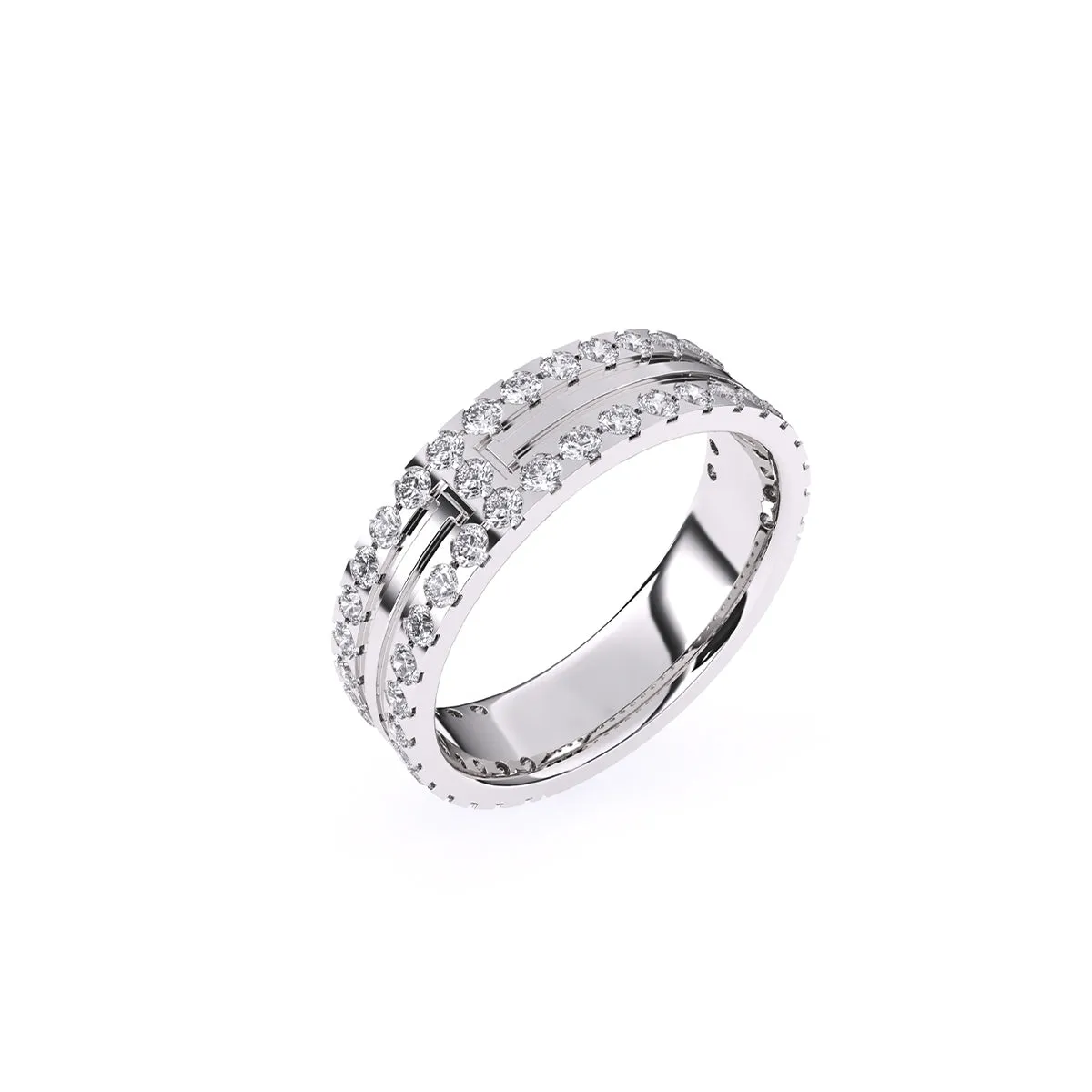 Elegant Two Tone Lab Grown Diamond Band
