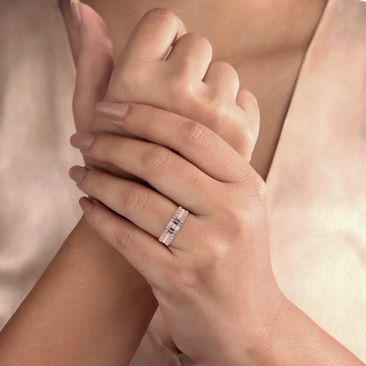 Elegant Two Tone Lab Grown Diamond Band