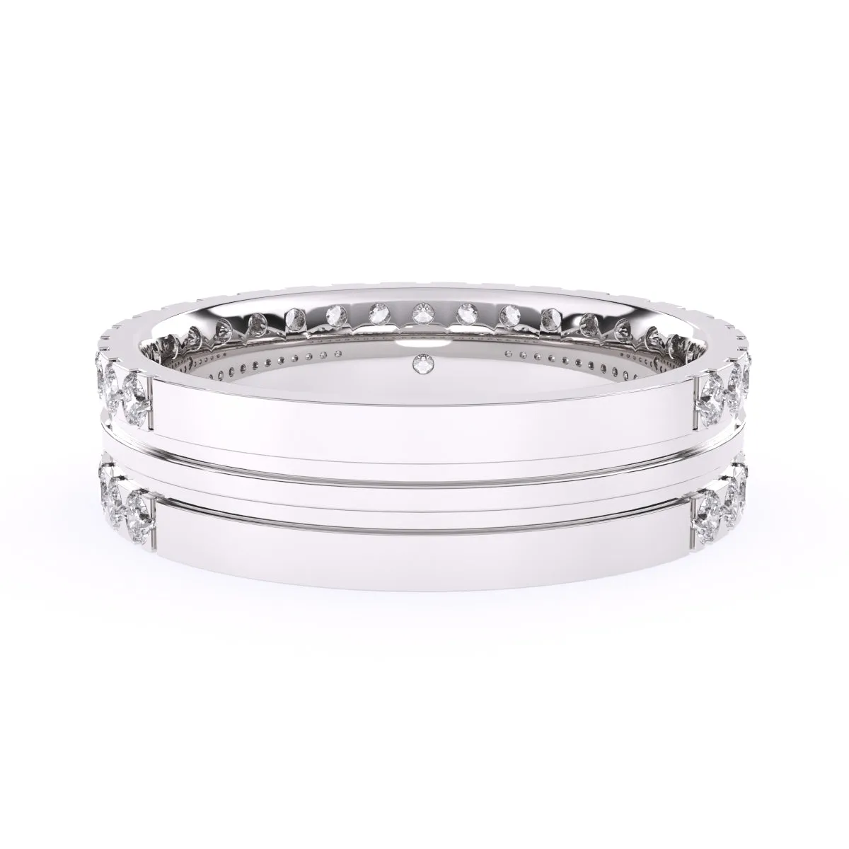 Elegant Two Tone Lab Grown Diamond Band