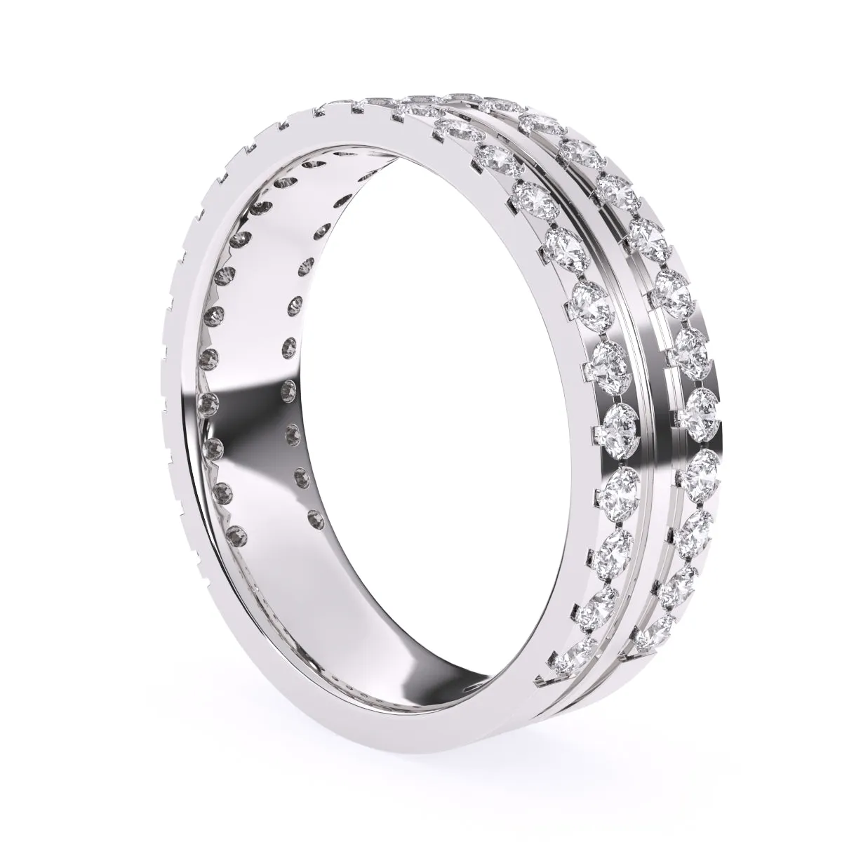Elegant Two Tone Lab Grown Diamond Band