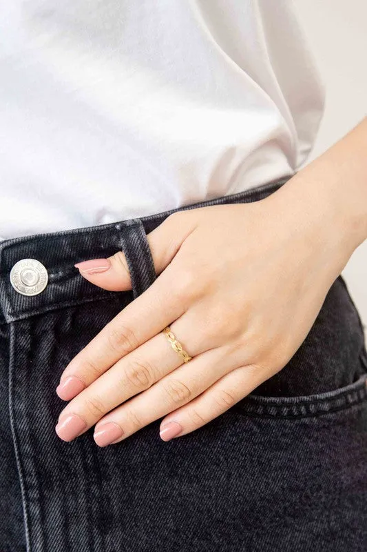 Evermore Adjustable Rope 14K Gold Plated Ring