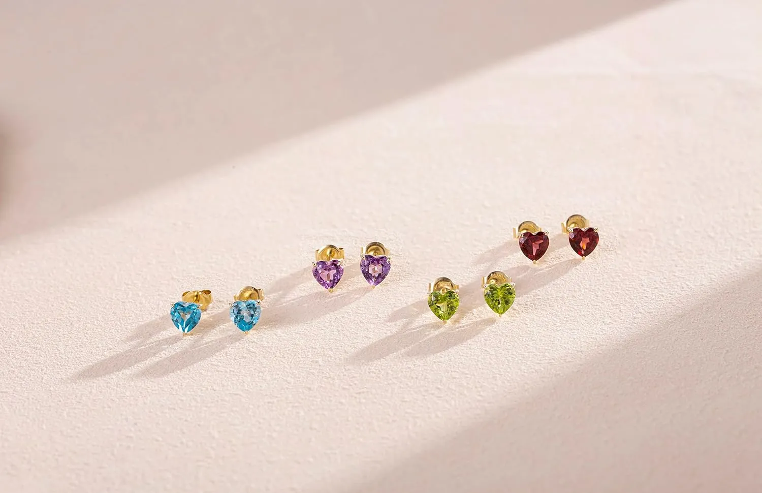 FANCIME 14k Solid Yellow Gold Stud Earrings Gemstone Prong Cluster Stud Earrings Fine Jewelry Gifts for Her Mom Women Wife