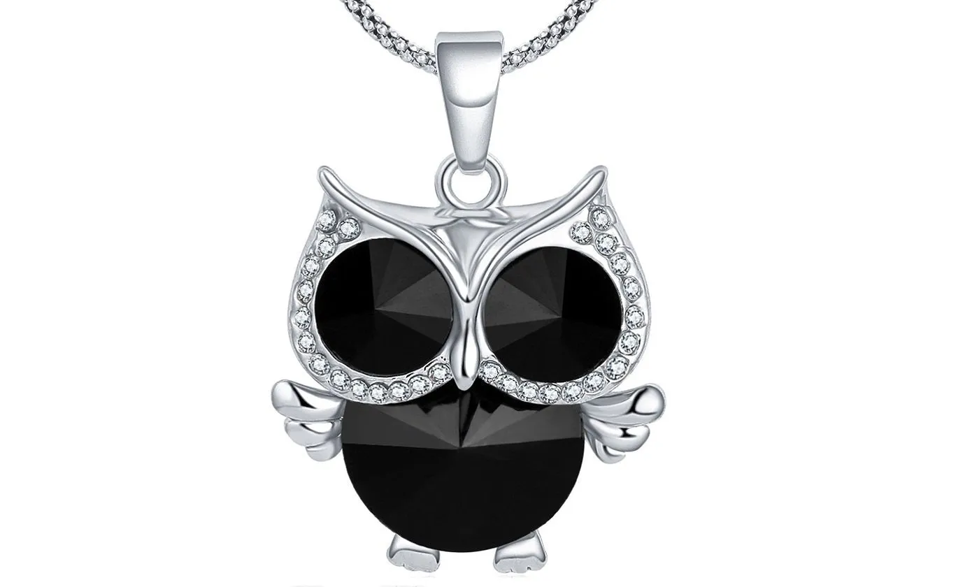 Fashion Charms Crystal Owl Pendant Necklaces
