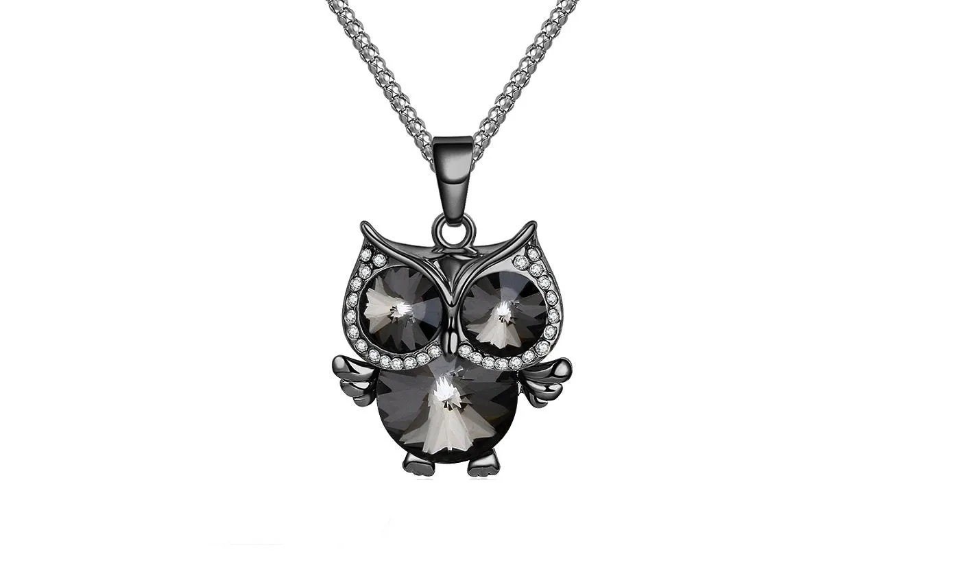 Fashion Charms Crystal Owl Pendant Necklaces