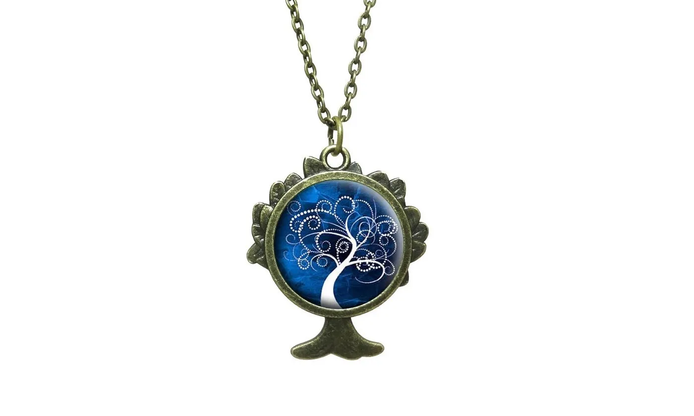 Fashion Glass Cabochon Pendant Necklace