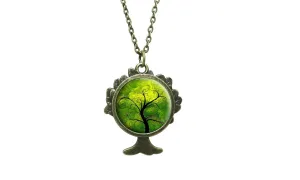 Fashion Glass Cabochon Pendant Necklace