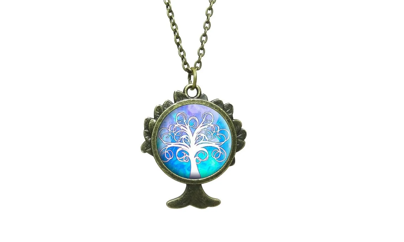 Fashion Glass Cabochon Pendant Necklace