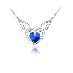 Fashion Silver Crystal Heart Shape Pendant Necklace For Women
