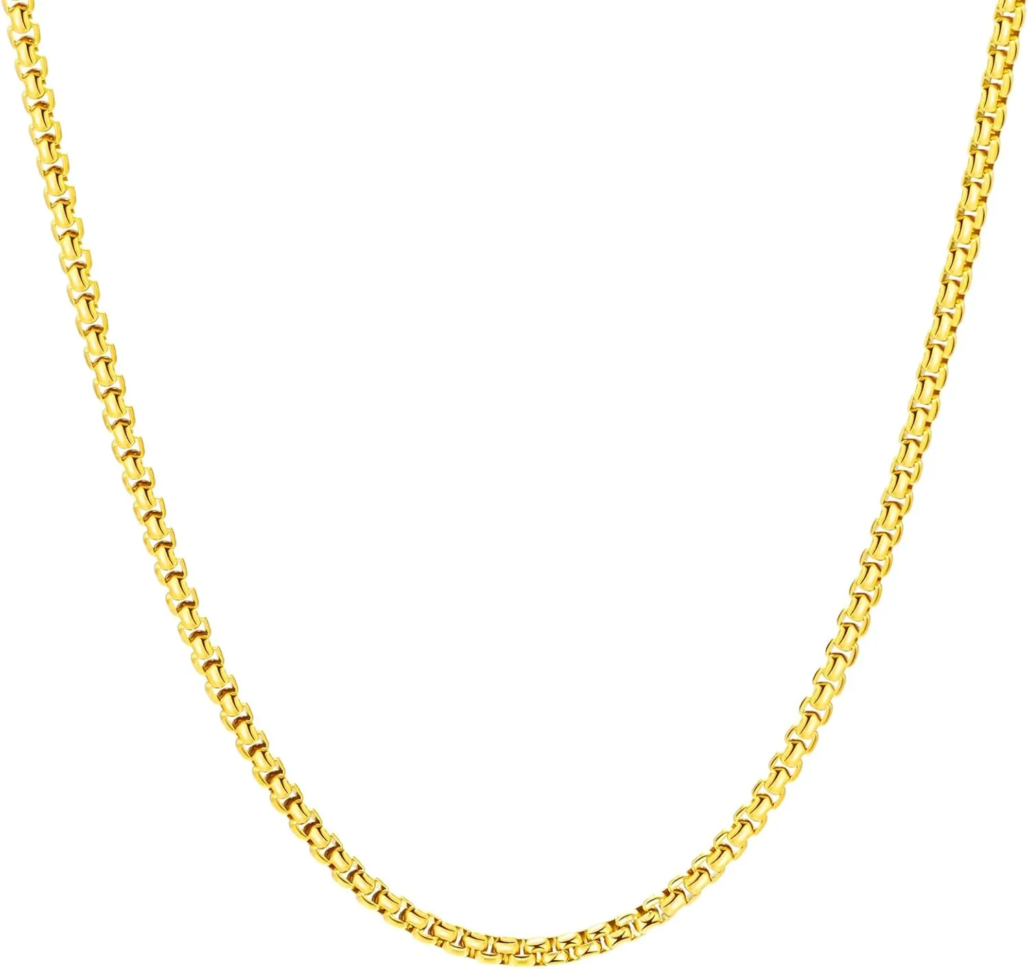 FEEL STYLE 2.5mm 3mm Silver Gold Stainless Steel Rolo Chain for Men, Mens Chain Necklaces, Stainless Steel Chain Necklaces for Men Women