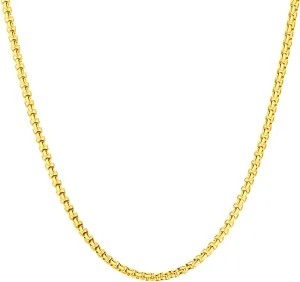 FEEL STYLE 2.5mm 3mm Silver Gold Stainless Steel Rolo Chain for Men, Mens Chain Necklaces, Stainless Steel Chain Necklaces for Men Women