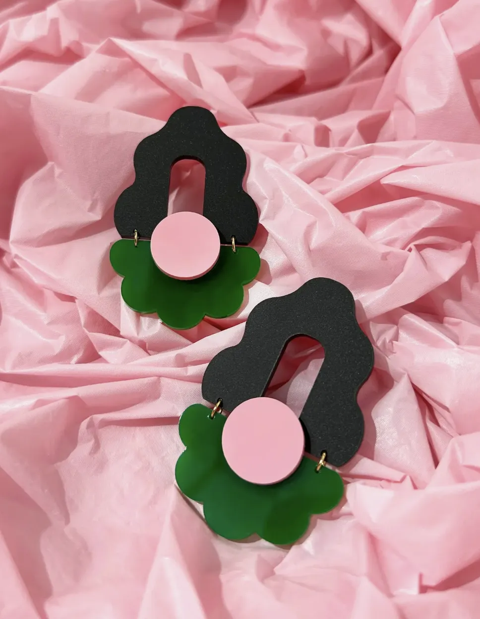 FLOURISH Arch Dangles | Black, Green, Pink